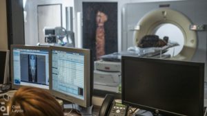 A CT scanner and radiologists have been assisting the archaeological work